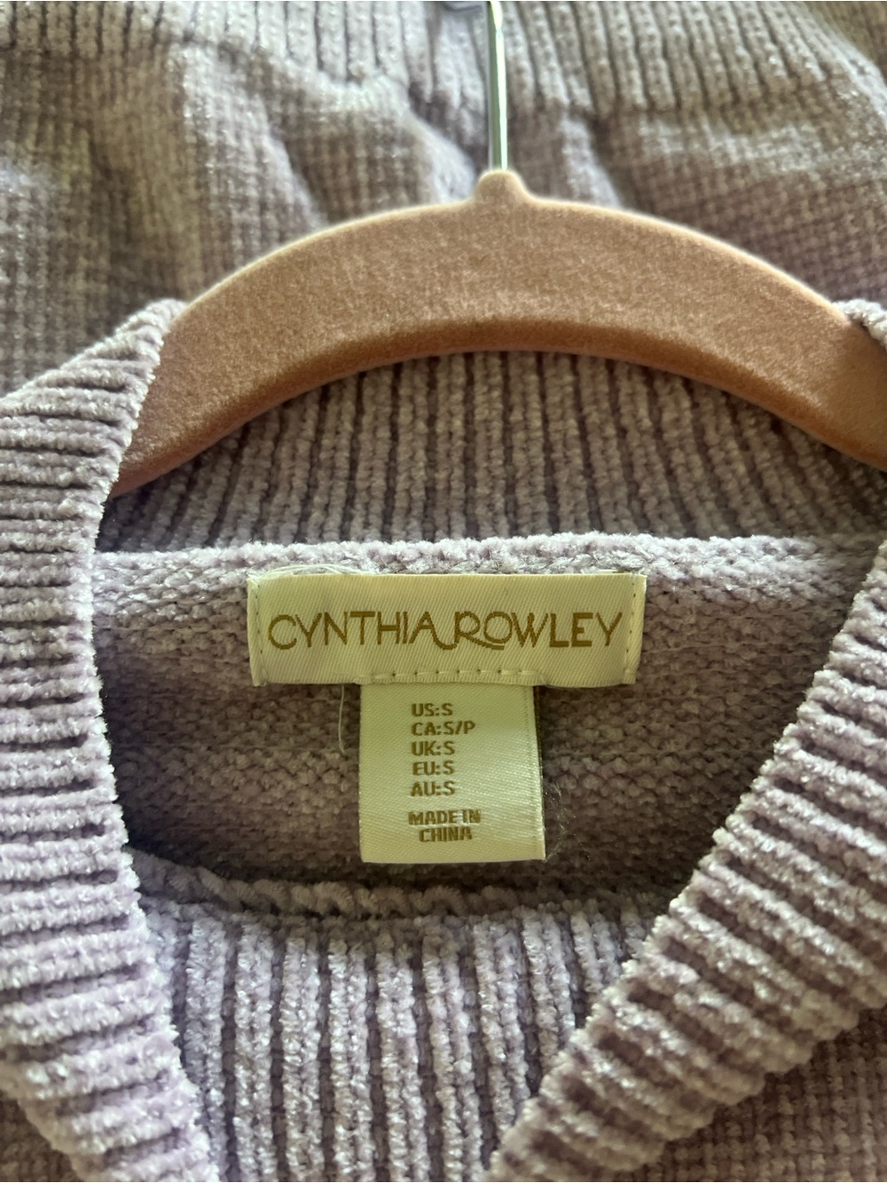 Cynthia Rowley Women's Lavender Floral Embroidered Sweater - Picture 4 of 5